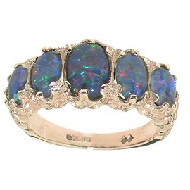 LBG Sterling 925 Silver Ladies 3.00ct Opal Ring Size P October Birthstone Gift