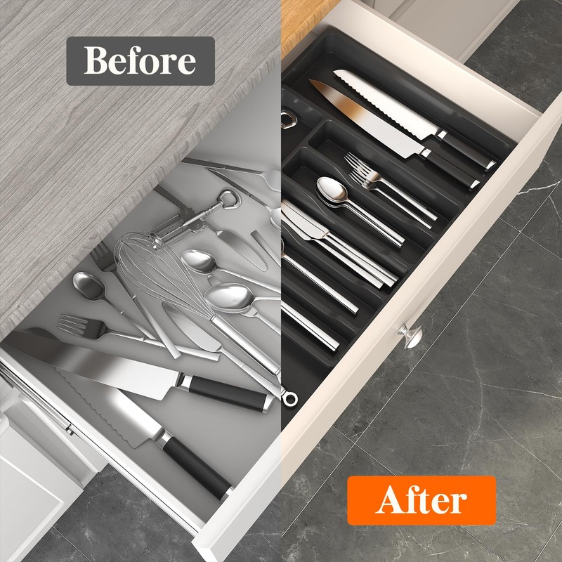 Lifewit Silverware Drawer Organizer and Utensil Organizer Set, Expandable Cooking