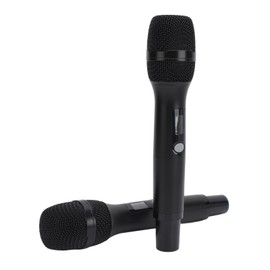 Dual None Wire Microphone, Cordless Dynamic Microphone, UHF Handheld Microphone with Receiver for KTV Singing