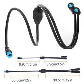 baluoqi 1T2 Y-Splitter Extension Wire with Julet Type 4pin Connector for Bike Headlight Cable in eBike Conversion Kits (4pin, 7" in Length)
