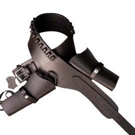 Hulara Full Grain DD Harness Buff Leather Western Gun Holster for Men Heritage Rough Rider 357 Magnum Holster Cowboy Gun Belt and Holster .38/.357 Cal Revolver Holster...