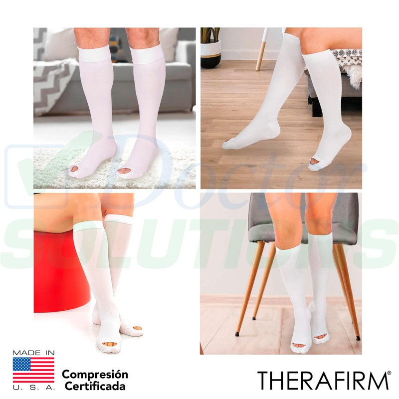 THERAFIRM | Tobimedia Antiembólica con Punta Abierta de Compresión Suave