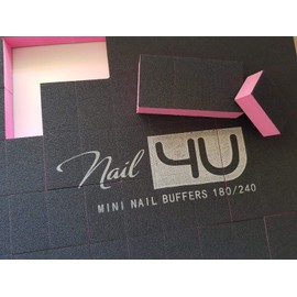 Professional Mini Nail Buffers Set for Acrylic Gel Tips by Nail4U Double sided 180/240 grit Sanding Blocks Manicure Tools for Home and Salon use Pack of 60 pcs