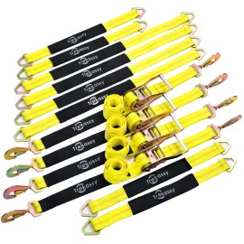 Trekassy 12 Pack Axle Straps Car Trailer Hauler Ratchet Tie Down Strap Towing Tire Strap