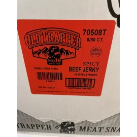 Old Trapper BEEF JERKY ROUNDS 80 ct Hot & Spicy REFILL 1.3 Pounds Case Of 8
