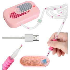 Diamond Art Painting Pen Kit for Adults, Electric Diamond Painting Pen with Storage Tray, Diamond Art Accessories Tools for Setting AB Stones Without Wax, Multifunctional & Long-Lasting (Pink)