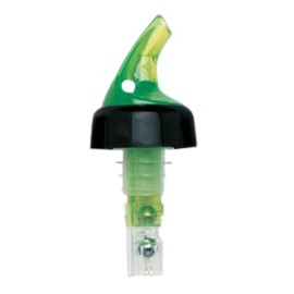 Spill-Stop 383-23 Posi-Por 2000 Pourer, 7/8 oz., Neon Green with Black Collar, Made in USA, Pack of 12, Oil and Liquor Stopper Spout, Bottle Mouth, Flip Tops