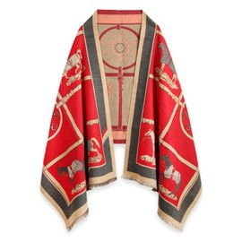 EXTREE Scarfs for Women Pashmina Silky Shawl Wrap for Evening Dressing Blanket Open Front Poncho Cape