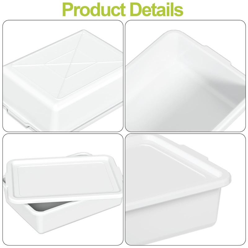 Doryh 3 Pack Commercial Bus Tubs with Lids, 13 L