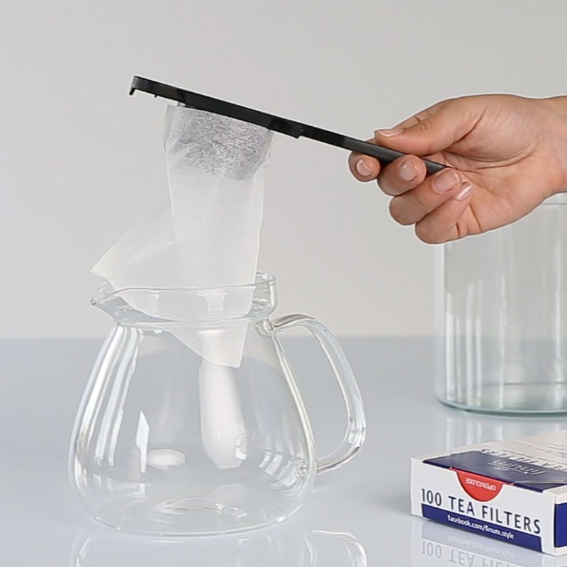 Finum Disposable Paper Tea Filter Bags for Loose Tea, White,