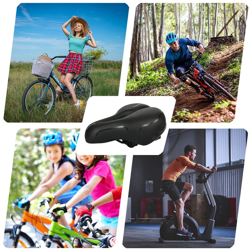 BELSVOR Comfortable Bicycle Saddle, Bicycle Saddle with Double Spring Shock