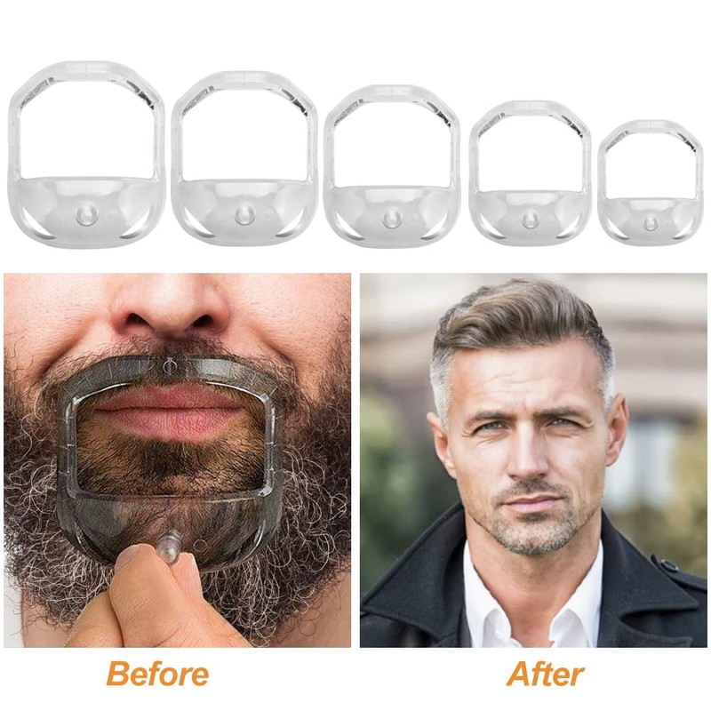 SPEACOUR 5 Piece Beard Shaper Stencil Beard Shaping Tool Beard