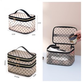 FLORPERRY Makeup Bag, Travel Pouch, Makeup Pouch, Women's, Travel Pouch, Cosmetic Bag, Mesh, Translucent Makeup Pouch, Cosmetic Accessories, Toiletry Bag, Multi-functional, Makeup Prop, Storage Bag,