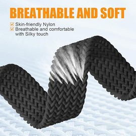 Xininyia Compatible for BIGGERFIVE Brave 2 Smart Watch Bands, 2-Pack Stretch Nylon Smartwatch Breathable Elastic Wristband Adjustable Straps for BW01 Brave / BW02 Brave 2