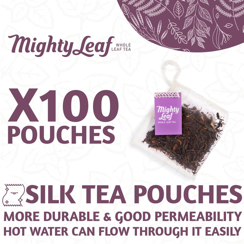 Mighty Leaf Earl Grey Decaf Tea, 100 Tea Pouches