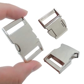 TXZWJZ Metal Buckles 2 Pack Paracord Bracelet Buckles Tactical Belt Buckle DIY Necklace Bag Backpack Accessories 5/8in Silver