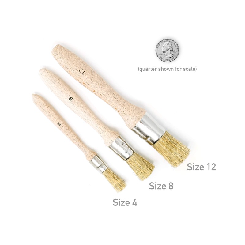 Natural Bristle Glue and Paint Brush by Cord (Size 4)