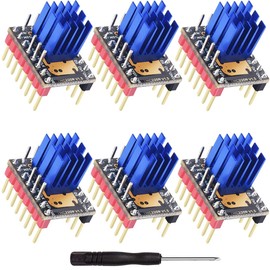 DKARDU 6 pcs TMC2209 V1.3 Stepper Motor Driver Module 2.8A Peak Driver with Heat Sink Screwdriver for SKR 3/SKR 2/Octopus V1.1/SKR V1.4 Turbo/SKR V1.3 3D Printer Motherboards
