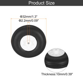 MECCANIXITY RC Airplane Wheels, 1.3 Inch OD RC Plane Parts Wheels Model Airplane Light PU Sponge Tire Tail Foam Wheel for DIY RC Model Plane Aircraft