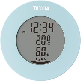 Tanita Thermometer/Hygrometer Clock Temperature Humidity Digital Tabletop Magnet Light Blue TT-585 BL