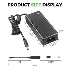 LeTaoXing 15V 5A Power Supply AC DC Adapter Compatible with Neewer Photography 14 inche 18 inch 14" 18" Photo Studio Ring Light DC15V 4.8A NW-150480D2 Power Cord