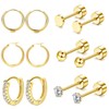 jagosen 6 Paar Ohrringe Gold Set Titan Ohrringe Ohrstecker Gold