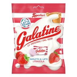 Sperlari Galatine Strawberry Milk Candy Bags, Individually Wrapped Strawberry Flavored Powdered Milk Italian Tablets, 115 gr / 4.05 Ounce Bag (1-Pack)