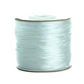 80 Yards 1.5mm White Rattail Satin Nylon Trim Silk Cord Beading String Chinese Knotting Cord Macrame Thread Cord for Necklace Bracelet Braided Jewelry Making