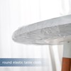 Clear Round Vinyl Fitted Tablecloth 48inch Waterproof Elastic Edge Plastic