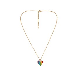DUTACK Summer Necklace Golden Colour Rainbow Pendant Necklace Face Cute Lovely Neck Jewellery Gift For Friend with Gift Box, Zinc, Zinc