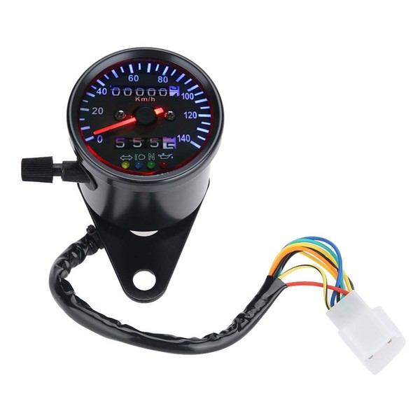 KIMISS 12V Universal Moto Odómetro, retroiluminación LED Motocicleta Dual Odometer