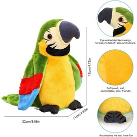 Sunshine smile Electric Talking Parrot Toy, Funny Talking Parrot, Talking Plush Bird, Talking Parrot Plush Toy, Parrot Bird Plush Toy with Playback Function
