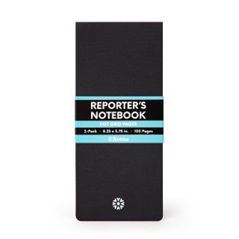 Notsu Dotted Reporter's Notebooks 2-Pack | Black Pocket Spiral Reporter Notepads for Journalist, Police, Detective, Field Note Taking | 100 Pages of 120 gsm Thick Paper, 3.75" x 8.25"