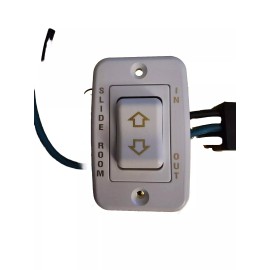 AMERICAN TECHNOLOGY RV SLIDE ROOM SWITCH IN / OUT WITH WIRE HARNESS, 5 PRONGS MOMENTARY W/ BEZEL 12V