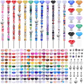 DIY Fairy Garden Wand Stakes Kit, Crystal Diamond Tops, 25-30 cm Threaded Rods, Multiple Colours (Rainbow)