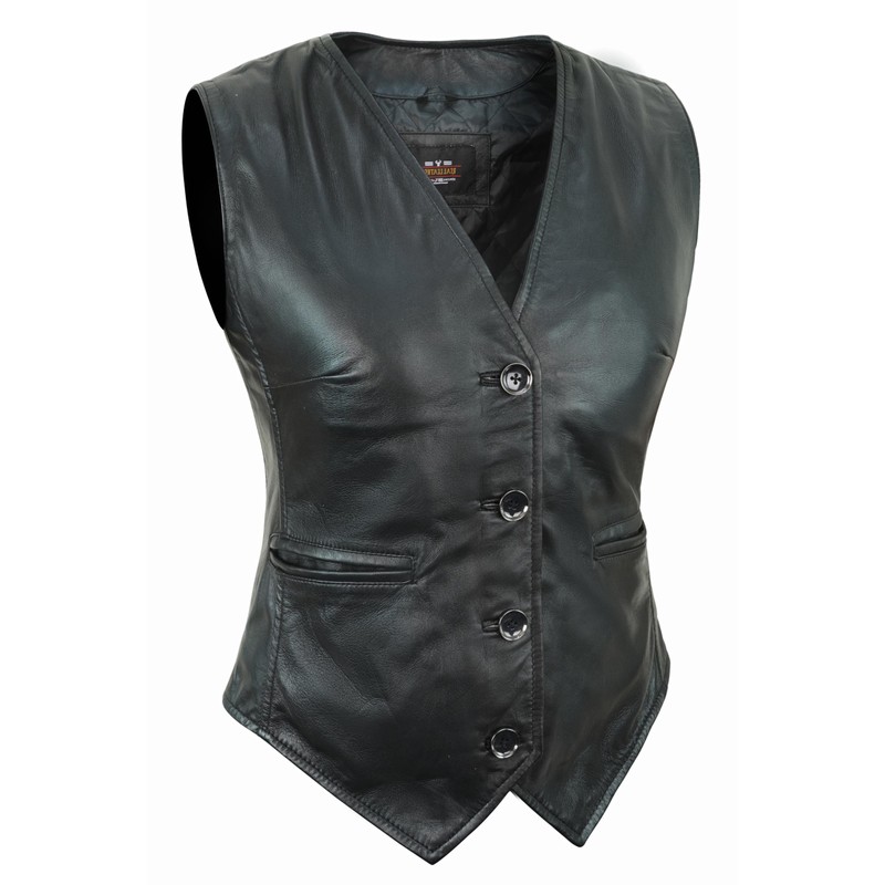 STOREJEES Leather Biker Jacket Women | Black, 3X-Large Vest