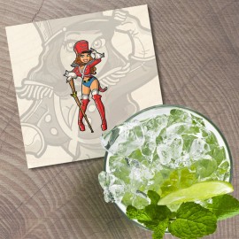 Unbranded Christmas Toy Soldier Sexy Cartoon 4'' X 4'' Square Wooden Coaster