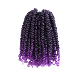 LOCSBYHAND 6 Inch Short Pre-looped/twisted Passion Twist Crochet Hair 4 Packs for Mixed-color Using (4 Packs, TPurple(Ombre Purple)
