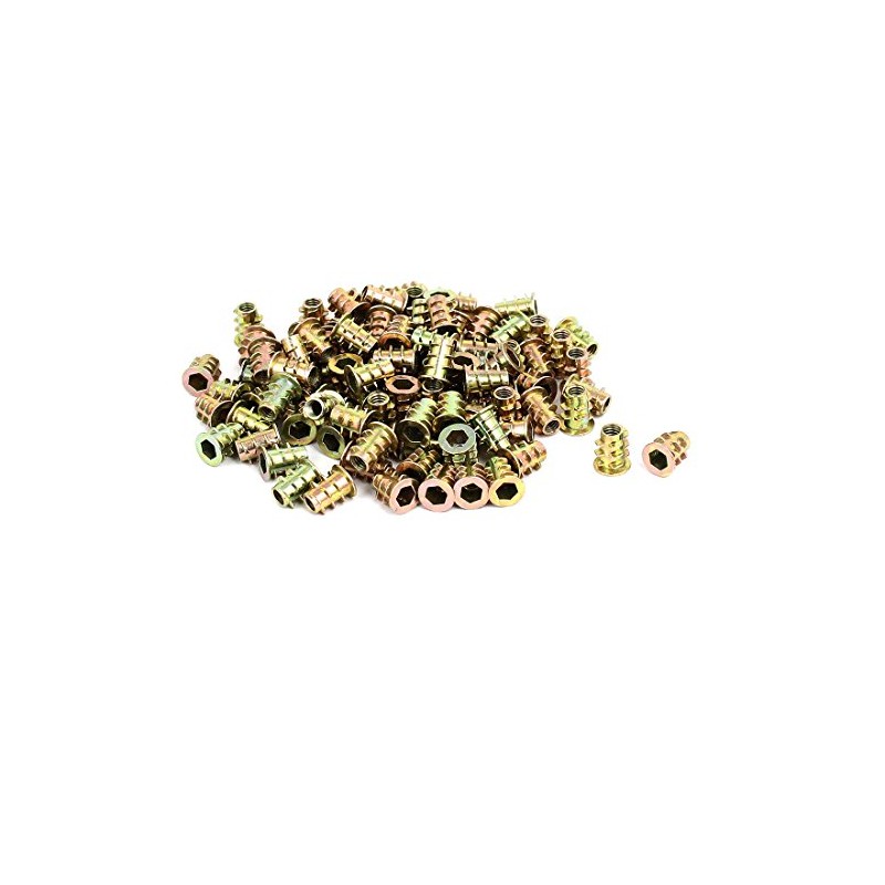 uxcell a16103100ux0953 M4x9.5 mm Interface Hex Socket Threaded Insert Nuts