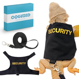 CoguZed Bearded Dragon Harness and Leash Set, Escape Proof Adjustable Lizard Leash and Reptile Harness for Walking, Cute Outfits for Bearded Dragon Costumes