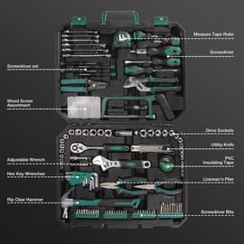 Fancyall 198 Piece Household Tool Set, Mechanics Tool Set, Perfect for Car Enthusiasts and DIY Home Repairs