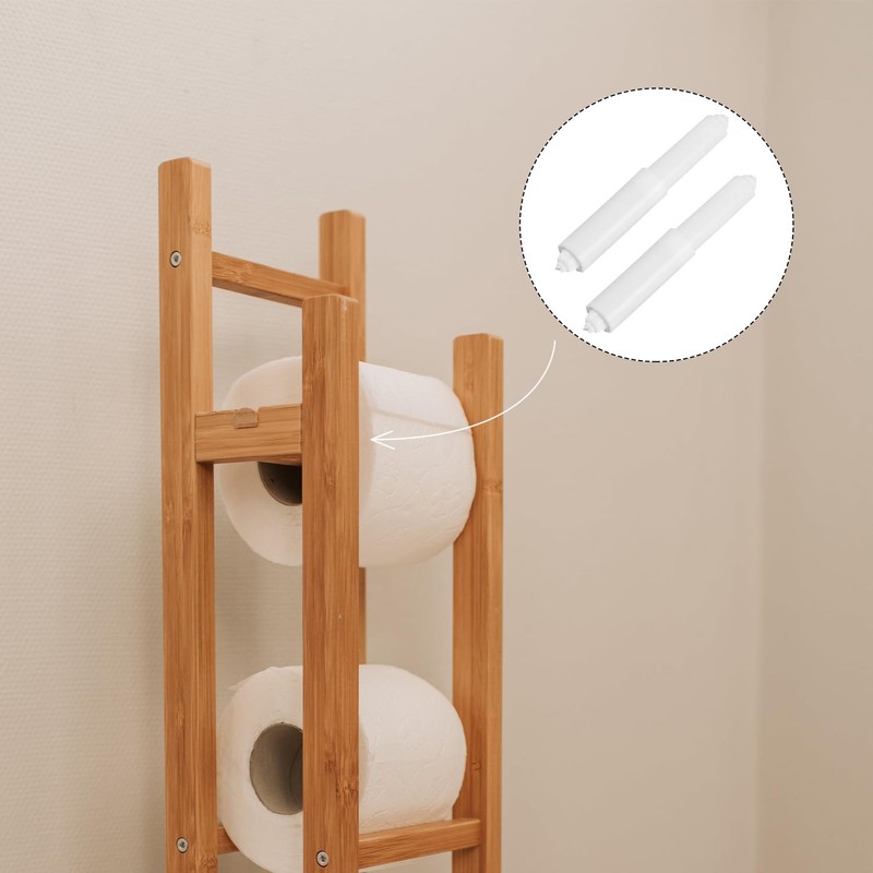 Rumyve2pcs Plastic Toilet Roll,Bathroom Toilet Replacement Roll Spring,Toilet Roll Holder