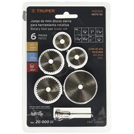 Truper MOTO-5D, Juego de 5 mini discos sierras para mototool
