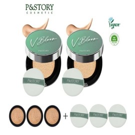 피앤스토리그린 브이블룸 편백쿠션(본품2개+리필3개+퍼프3종)면세점쿠션/비건쿠션 P&Story Green Veebloom Cypress Cushion (2 Main Products + 3 Refills + 3 Puff Types) Duty-Free Cushion / Vegan Cushion