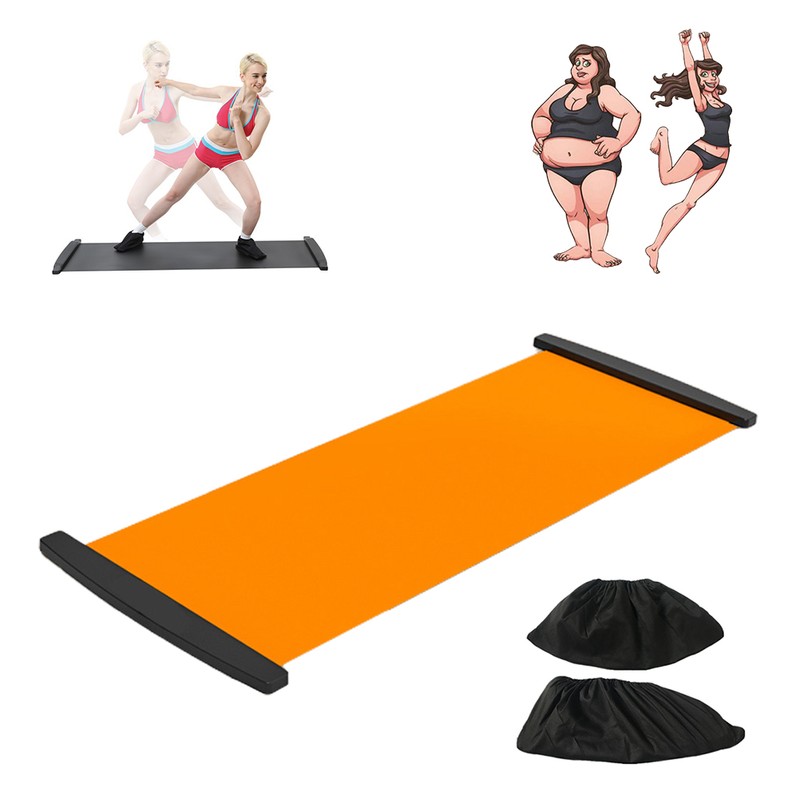Slide Board with Shoe Cover Slimming Exercise Guide Slide Mat