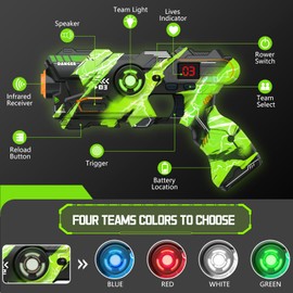 BAIAI Laser Tag Guns Set of 4 with Digital LED Vests Score Display,Cool Outdoor Toys for Kids Ages 8 9 10 11 12+ Boys Girls Children Teens Adults Birthday Gifts Toys Christmas