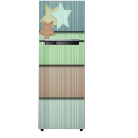 Kota Creations Abstract Three Star Adhesive PVC Vinyl Sticker Fridge Wrap Decorative Wallpaper (60cm X 160cm, Multicolor)