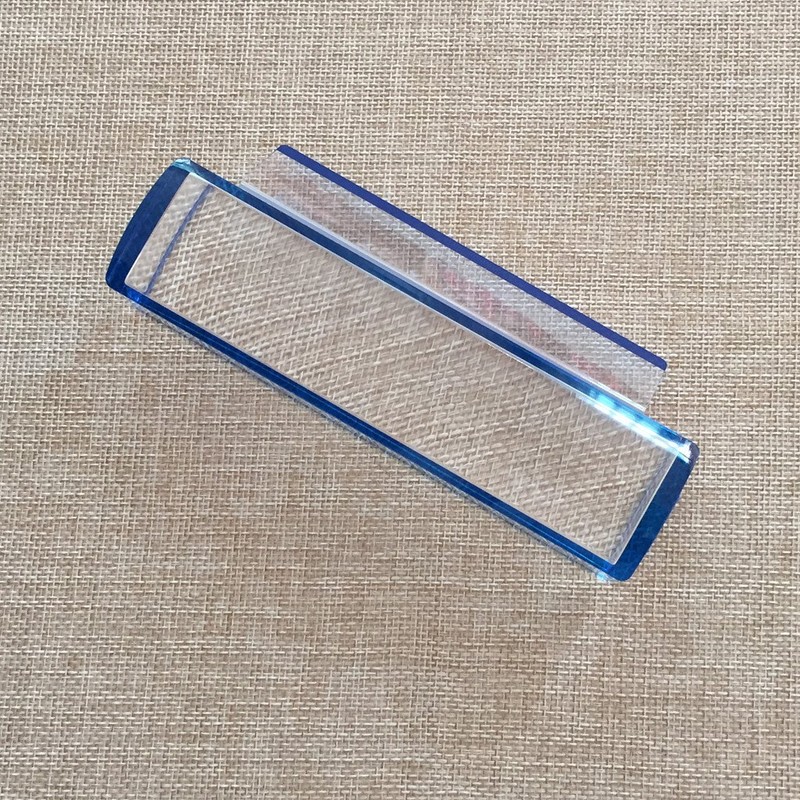 6 inch 5X Blue Raised Domed Bar Magnifier with Reading