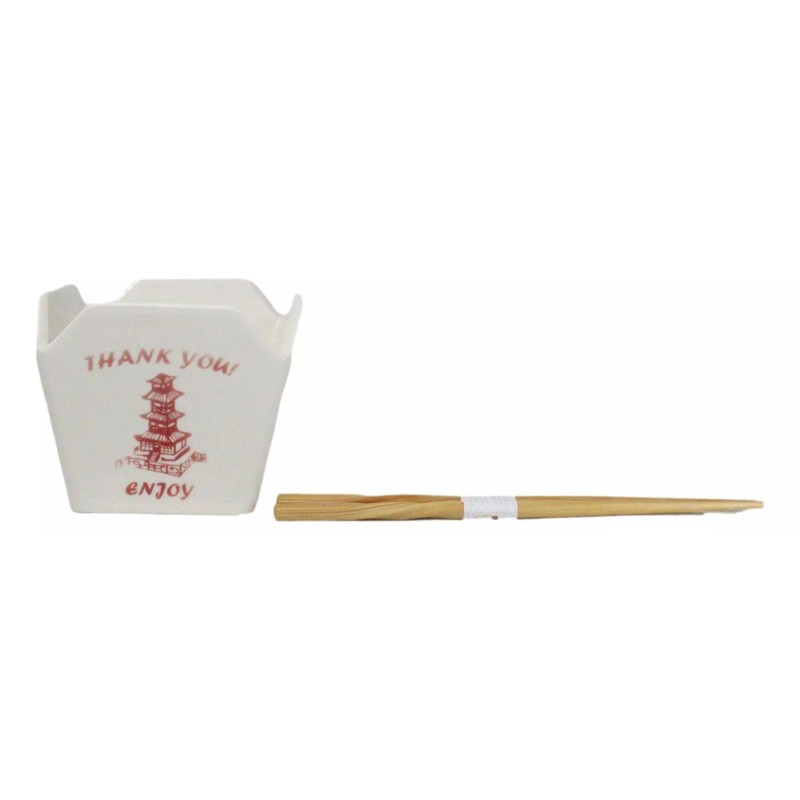 Oriental Buddha Pagoda Asian Takeout To Go Box Serving Bowl