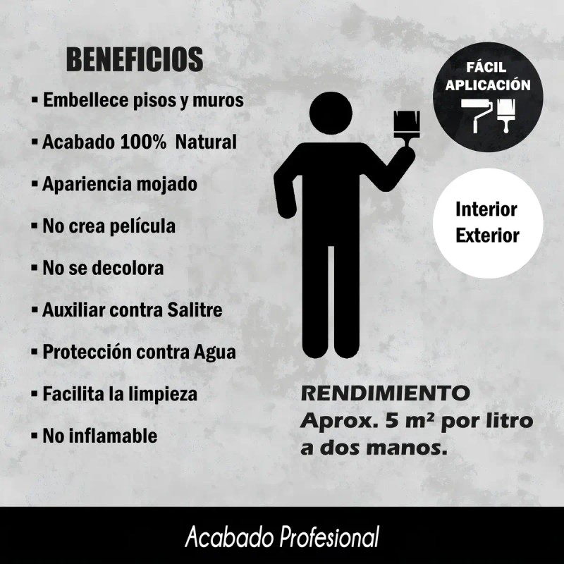 Sellador Stone Prime Cantera Rosa Apariencia Mojada Antisalitre